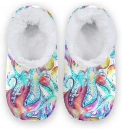 Unisex Slippers Colorful Ocean Octopus Fish Coral Fleece Slippers Socks Indoor Cozy Fuzzy Feet Slippers House Slippers $15.59...