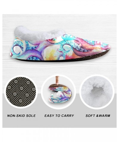 Unisex Slippers Colorful Ocean Octopus Fish Coral Fleece Slippers Socks Indoor Cozy Fuzzy Feet Slippers House Slippers $15.59...