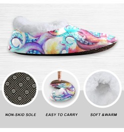 Unisex Slippers Colorful Ocean Octopus Fish Coral Fleece Slippers Socks Indoor Cozy Fuzzy Feet Slippers House Slippers $15.59...