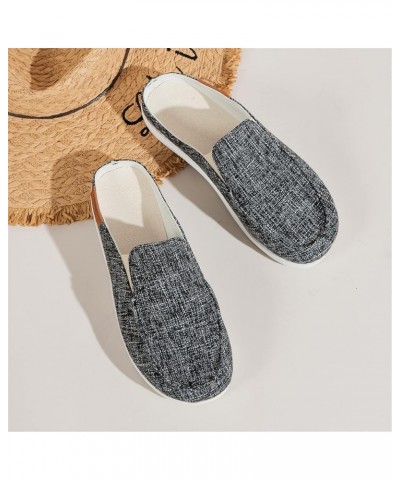 Women Slip on Loafer Flat Shoes Casual Comfy Clogs Canvas Slip on Sandals Slingback Closed Toe Walking Slippers Lady Boat Sho...