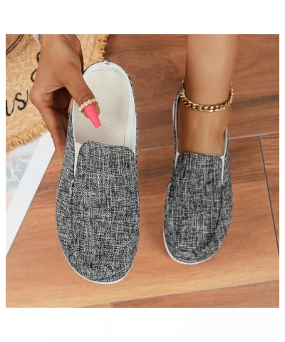 Women Slip on Loafer Flat Shoes Casual Comfy Clogs Canvas Slip on Sandals Slingback Closed Toe Walking Slippers Lady Boat Sho...