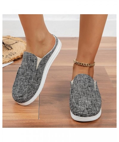 Women Slip on Loafer Flat Shoes Casual Comfy Clogs Canvas Slip on Sandals Slingback Closed Toe Walking Slippers Lady Boat Sho...