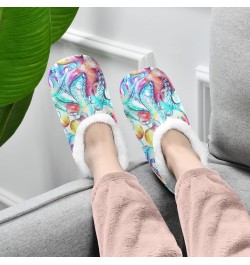 Unisex Slippers Colorful Ocean Octopus Fish Coral Fleece Slippers Socks Indoor Cozy Fuzzy Feet Slippers House Slippers $15.59...