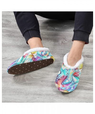 Unisex Slippers Colorful Ocean Octopus Fish Coral Fleece Slippers Socks Indoor Cozy Fuzzy Feet Slippers House Slippers $15.59...