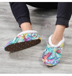 Unisex Slippers Colorful Ocean Octopus Fish Coral Fleece Slippers Socks Indoor Cozy Fuzzy Feet Slippers House Slippers $15.59...