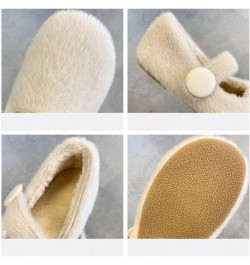 Woolen Shoes for Women Wear Plush Flat Sole Ballet Cotton Single Shoes in Winter Warm Thick Soled Lazy Shoes (Khaki, 8) Beige...