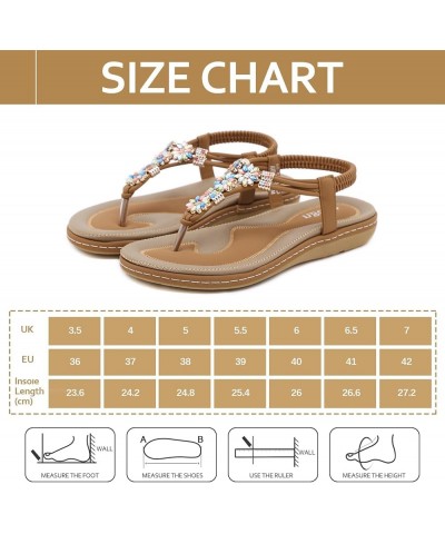 Women's Sandals T-Strap Thong Flat Comfortable Sandals Flat Leather Sandal Toe Post Bohemian with Low Wedge for Summer Holida...