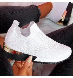 Sandals Stretch Cloth Large Size Women's Summer Comfortable Casual Sports Shoes, 5.5, Black White $9.88 Sandals