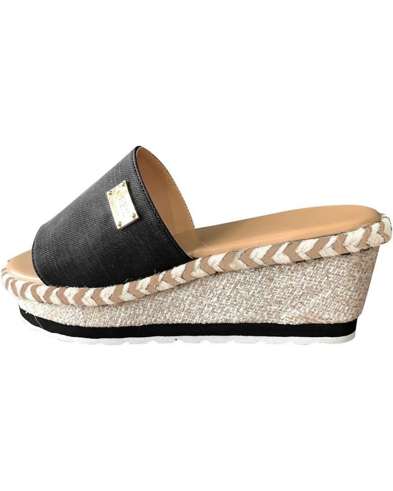 Sandals for Women Dressy Summer, Platform Sandals Women Dressy Espadrille Open Toe Wedge Sandals with Buckle Strap X02-black ...