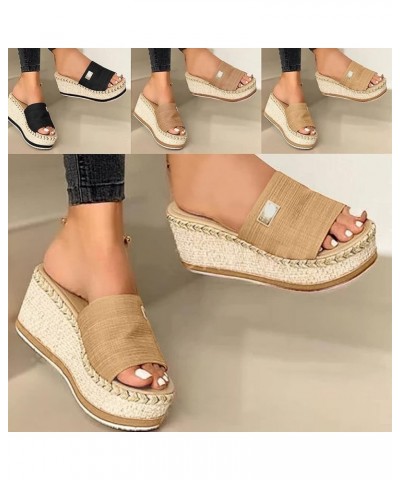 Sandals for Women Dressy Summer, Platform Sandals Women Dressy Espadrille Open Toe Wedge Sandals with Buckle Strap X02-black ...