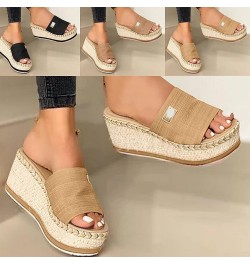 Sandals for Women Dressy Summer, Platform Sandals Women Dressy Espadrille Open Toe Wedge Sandals with Buckle Strap X02-black ...