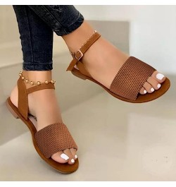 Sandals For Women Dressy Summer Fashion Roman Strap Large Size Flat Casual Beach Flip Flops White $18.62 Sandals