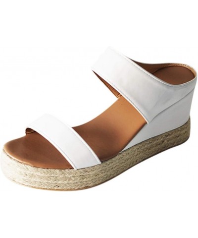 Wedge Sandals for Women Dressy, Sandals for Women Dressy Summer Espadrille Platform Wedges Casual Beach Sandals White $16.20 ...