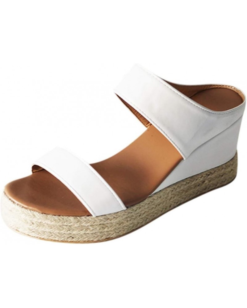 Wedge Sandals for Women Dressy, Sandals for Women Dressy Summer Espadrille Platform Wedges Casual Beach Sandals White $16.20 ...