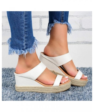 Wedge Sandals for Women Dressy, Sandals for Women Dressy Summer Espadrille Platform Wedges Casual Beach Sandals White $16.20 ...