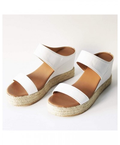 Wedge Sandals for Women Dressy, Sandals for Women Dressy Summer Espadrille Platform Wedges Casual Beach Sandals White $16.20 ...