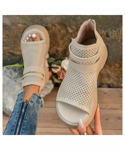 Flats for Women Open Toe Ankle Strap Espadrilles Low Wedge Casual Sandals Lightweight Flat Mules Shoes 179-ixpyn-b-beige $18....