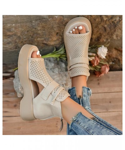 Flats for Women Open Toe Ankle Strap Espadrilles Low Wedge Casual Sandals Lightweight Flat Mules Shoes 179-ixpyn-b-beige $18....