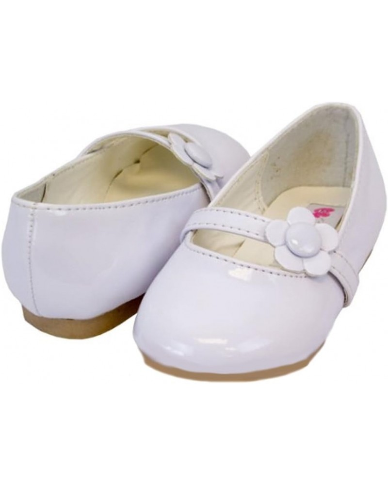 Lovely Patent Leather Mary Jane Party Shoe with Daisy White $20.39 Flats