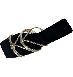 Thong Sandals Heels for Women Women Sandals Fashionable Comfortable Casual Open Toe Thin Belt Flat Slippers Large Gold $11.28...