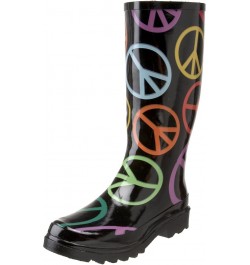 Women's Raisin Rain Boot Peace Sign $19.03 Boots