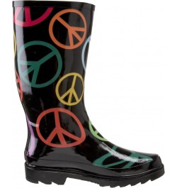 Women's Raisin Rain Boot Peace Sign $19.03 Boots