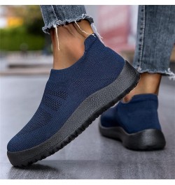 Womens Runing Tennis Mesh Sneakers Non-Slip Fashion Soft Shoes Work Shoes for Women Ao1-dark Blue $16.27 Outdoor Shoes