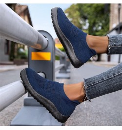 Womens Runing Tennis Mesh Sneakers Non-Slip Fashion Soft Shoes Work Shoes for Women Ao1-dark Blue $16.27 Outdoor Shoes