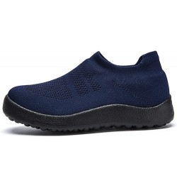 Womens Runing Tennis Mesh Sneakers Non-Slip Fashion Soft Shoes Work Shoes for Women Ao1-dark Blue $16.27 Outdoor Shoes