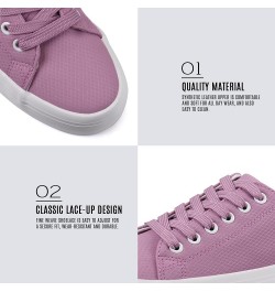 Women Lace Up Platform Sneakers Comfortable Casual Fashion Sneaker Walking Shoes Purple $23.50 Fashion Sneakers