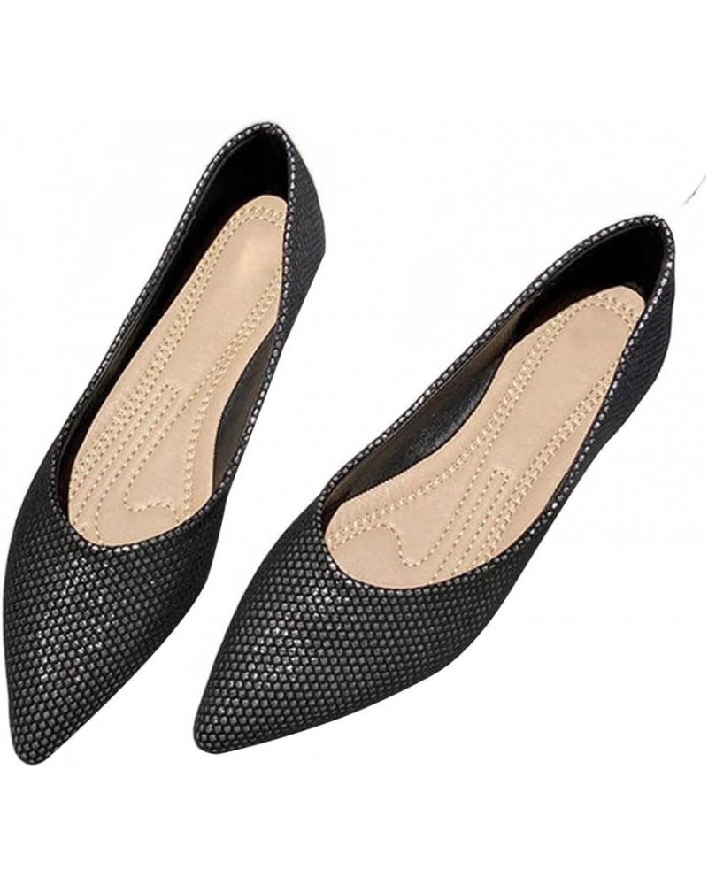 Ballerina Shoes Mesh Ballet Flats Slip On Office Flats for Women Work Pointed Toe Dress Flats Black $15.63 Flats