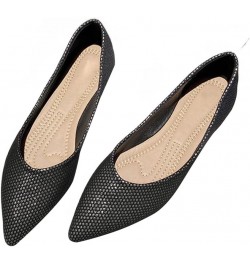 Ballerina Shoes Mesh Ballet Flats Slip On Office Flats for Women Work Pointed Toe Dress Flats Black $15.63 Flats