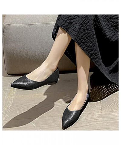 Ballerina Shoes Mesh Ballet Flats Slip On Office Flats for Women Work Pointed Toe Dress Flats Black $15.63 Flats