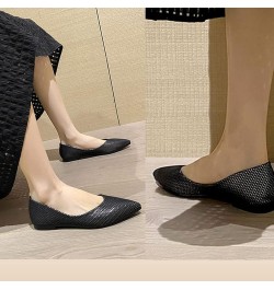 Ballerina Shoes Mesh Ballet Flats Slip On Office Flats for Women Work Pointed Toe Dress Flats Black $15.63 Flats