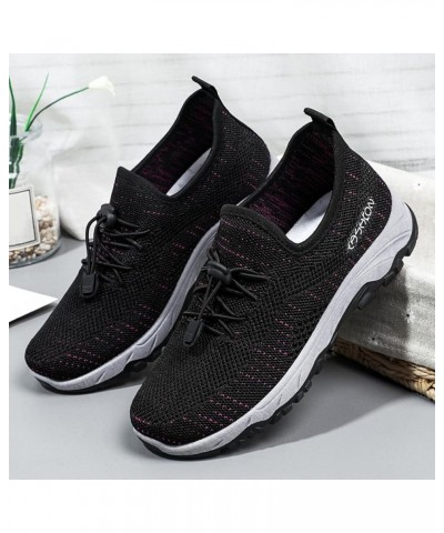 Women Sneakers Slip-On Walking Shoes Mesh Walking Loafers Girls Sneakers Size 2 2-black $20.37 Athletic Shoes