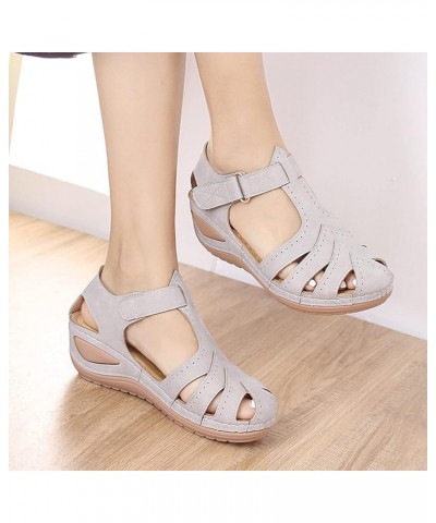 Platform Sandals Comfortable Sandals Wedges Women Fashion Breathable Summer Toe Shoes Beach Women's Sandals Grey 7 $14.75 San...