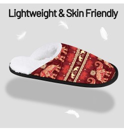 Tribe Elephant House Slippers for Women Men Boho Mandala Fuzzy Non Slip Slider Slipper for Everyday Home Bedroom Shoes Indoor...