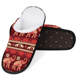 Tribe Elephant House Slippers for Women Men Boho Mandala Fuzzy Non Slip Slider Slipper for Everyday Home Bedroom Shoes Indoor...