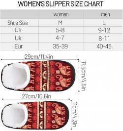 Tribe Elephant House Slippers for Women Men Boho Mandala Fuzzy Non Slip Slider Slipper for Everyday Home Bedroom Shoes Indoor...