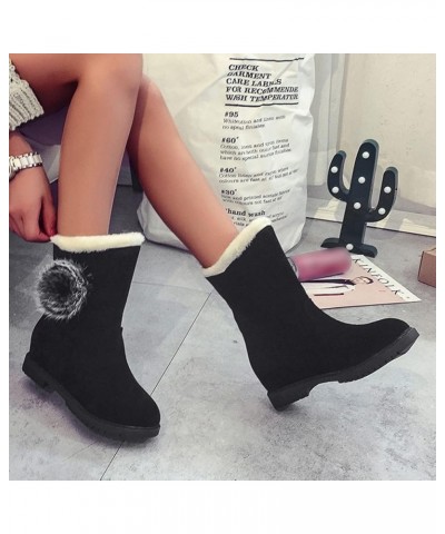 Snow Boots Ankle Warm Thick Soled Women's Thermal Boots Tassel Winter Plush Shoes Women's Boots Wide Boots Black $15.90 Outdo...