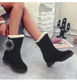 Snow Boots Ankle Warm Thick Soled Women's Thermal Boots Tassel Winter Plush Shoes Women's Boots Wide Boots Black $15.90 Outdo...