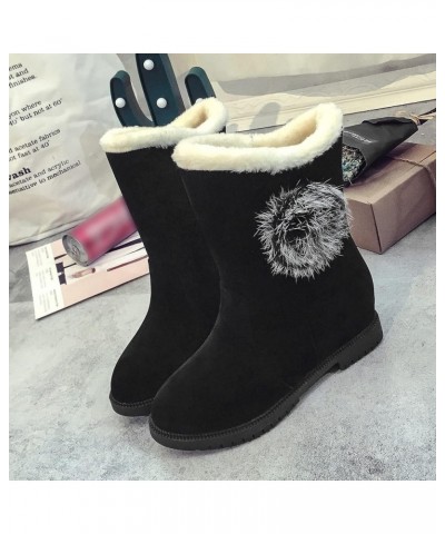 Snow Boots Ankle Warm Thick Soled Women's Thermal Boots Tassel Winter Plush Shoes Women's Boots Wide Boots Black $15.90 Outdo...