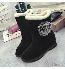 Snow Boots Ankle Warm Thick Soled Women's Thermal Boots Tassel Winter Plush Shoes Women's Boots Wide Boots Black $15.90 Outdo...