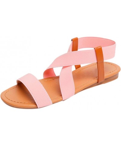 Block Heel Sandals for Women Heel Beach Strap -Toe Sandals Skidding Shoes Women Sandals Low Women's Sandals 6 Pink $11.10 San...