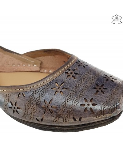 Women's Soft Leather Daily Casual Wear Jutis | Bite and Pinch Free Juti | Punjabi Jutti for Ladies | Flats Mojari Shoes | Phu...