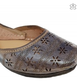 Women's Soft Leather Daily Casual Wear Jutis | Bite and Pinch Free Juti | Punjabi Jutti for Ladies | Flats Mojari Shoes | Phu...