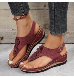 Womens High Heels Platform Wedge Sandals Mitigate Foot Fatigue Comfortable And Heels Sandals for Women Closed Toe Red $14.03 ...