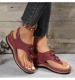 Womens High Heels Platform Wedge Sandals Mitigate Foot Fatigue Comfortable And Heels Sandals for Women Closed Toe Red $14.03 ...