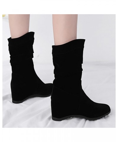 Women's Cheryl Fashion Boot Vintage Platform Levated Wedge Heels Mid-Calf Boots Country Dresses To Wear Snow Boots Black $27....