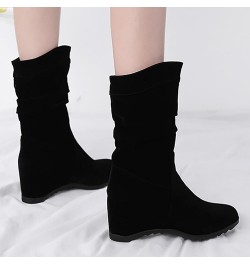 Women's Cheryl Fashion Boot Vintage Platform Levated Wedge Heels Mid-Calf Boots Country Dresses To Wear Snow Boots Black $27....